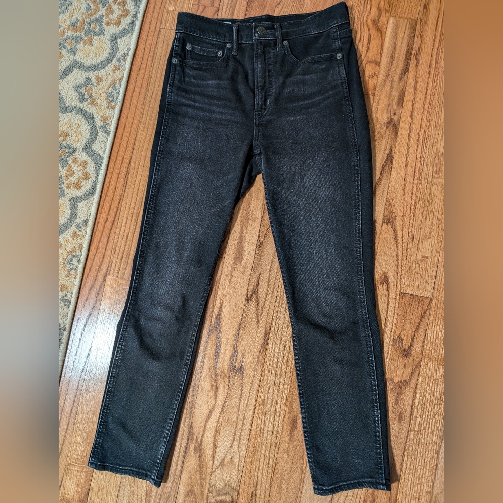 Gap high rise straight vintage slim 26 black wash